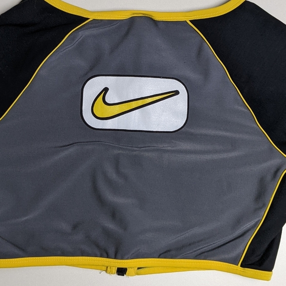 Nike Black & Gray Crop Top with Yellow Trim - Picture 6 of 7